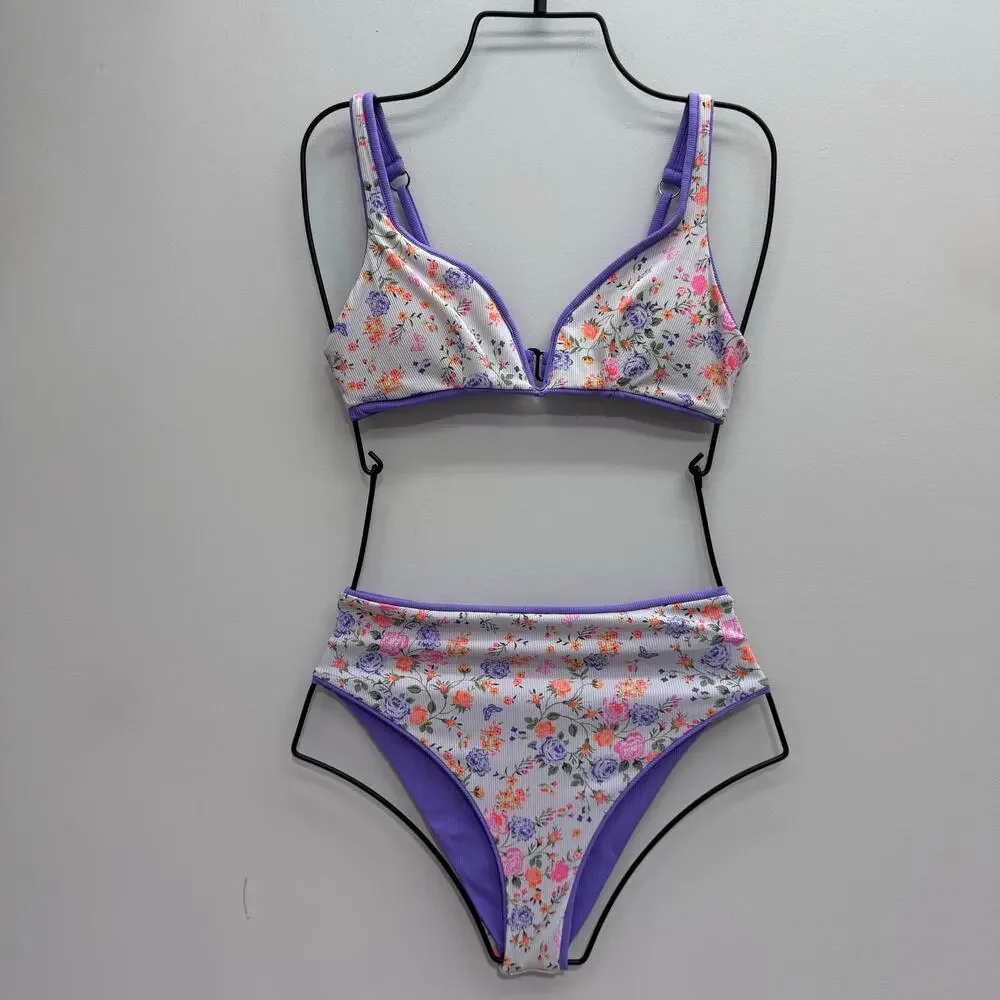 NEW Maaji Reversible Floral Bikini Top & Bottom Set sz Small Tropical Resortwear